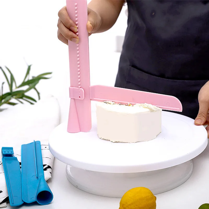 Manjia Adjustable Plastic Cake Smoother Polisher Fondant Cream Edge Smoothing Decorating Tools Cake Scraper Spatulas