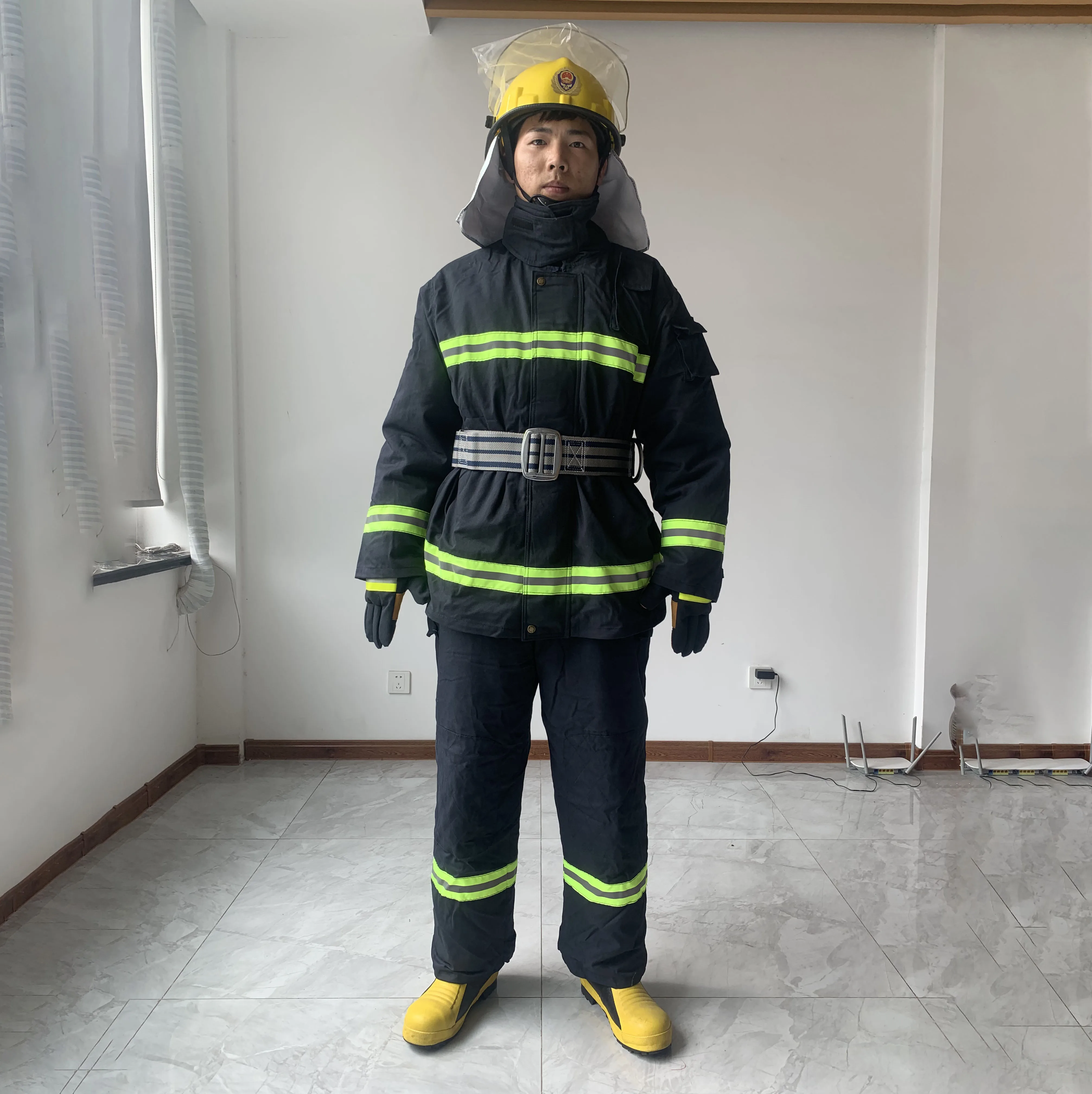 factory hot sale CE EN469 fire fighting suit fireman flame retardant clothes