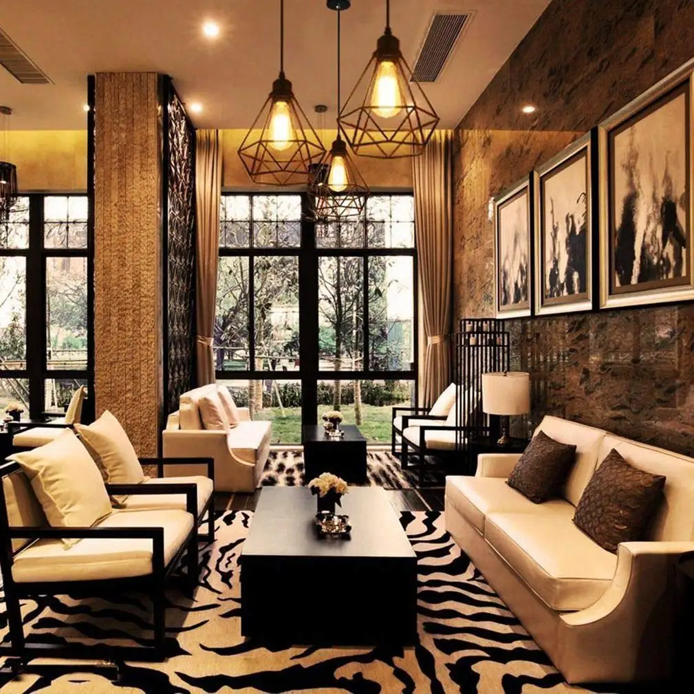 Modern Industrial LED Lights Metal Cage Pendant Ceiling Lamp Chandelier Lighting Fixtures Vintage Hanging Light Living Room E27