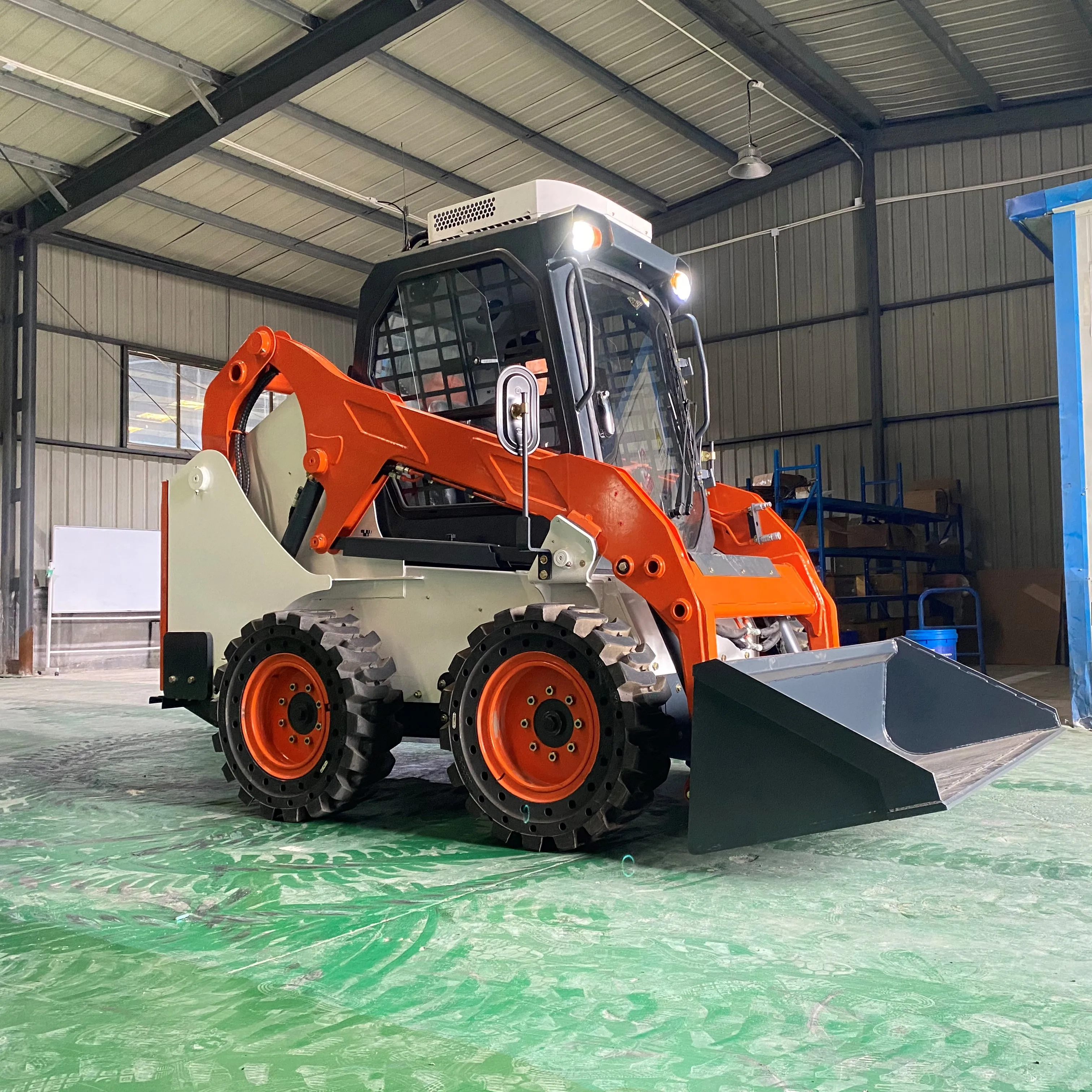 free shipping wheel type diesel skid steer loader small hydraulic skid steer loader