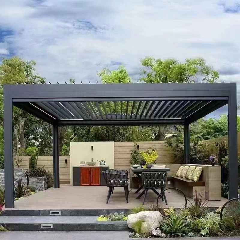 Manual Retractable Pergola for Flexible Outdoor Shade Solutions
