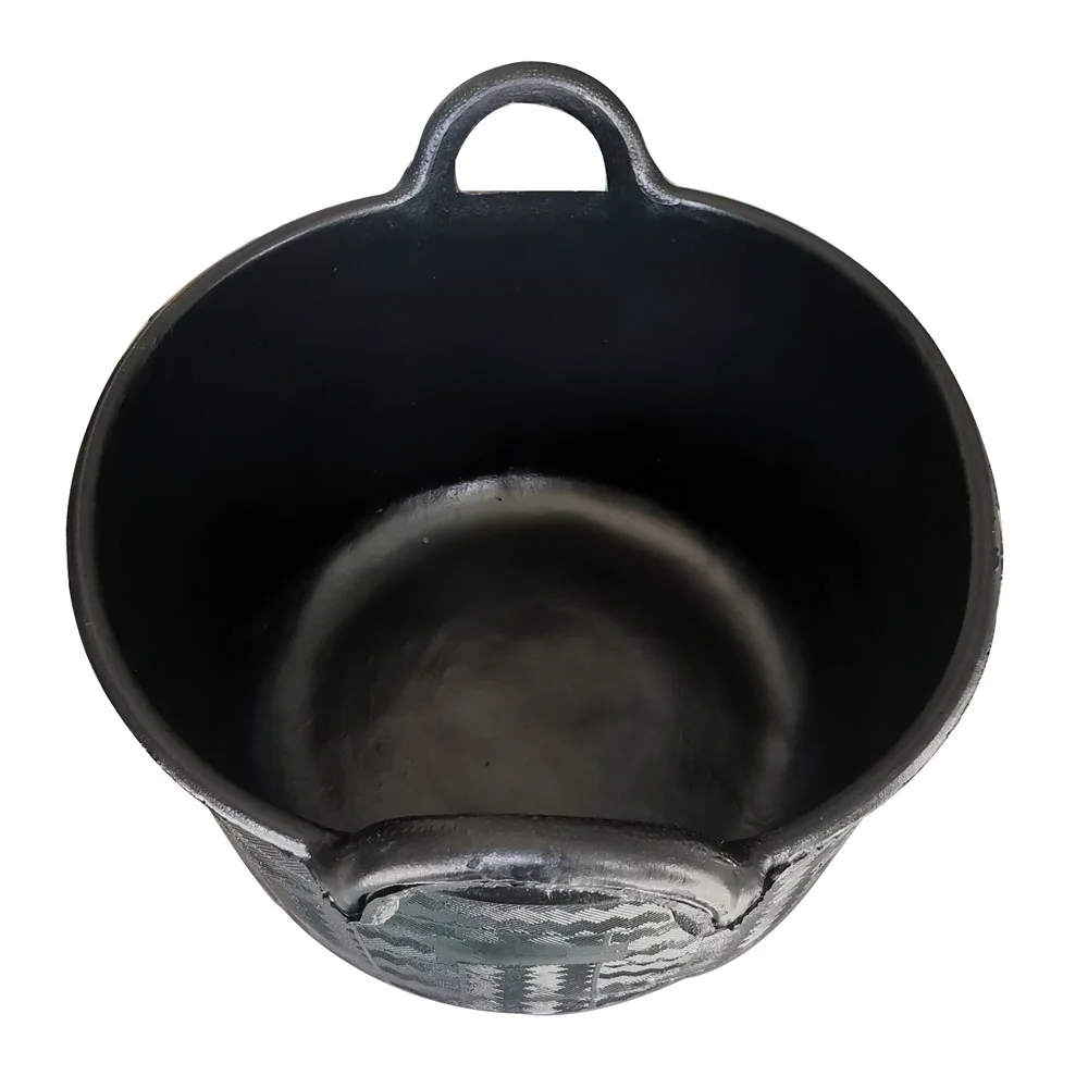 Factory price Heavy duty rubber storage basket,flexible Feeder Buckets,container 30L with 2handles