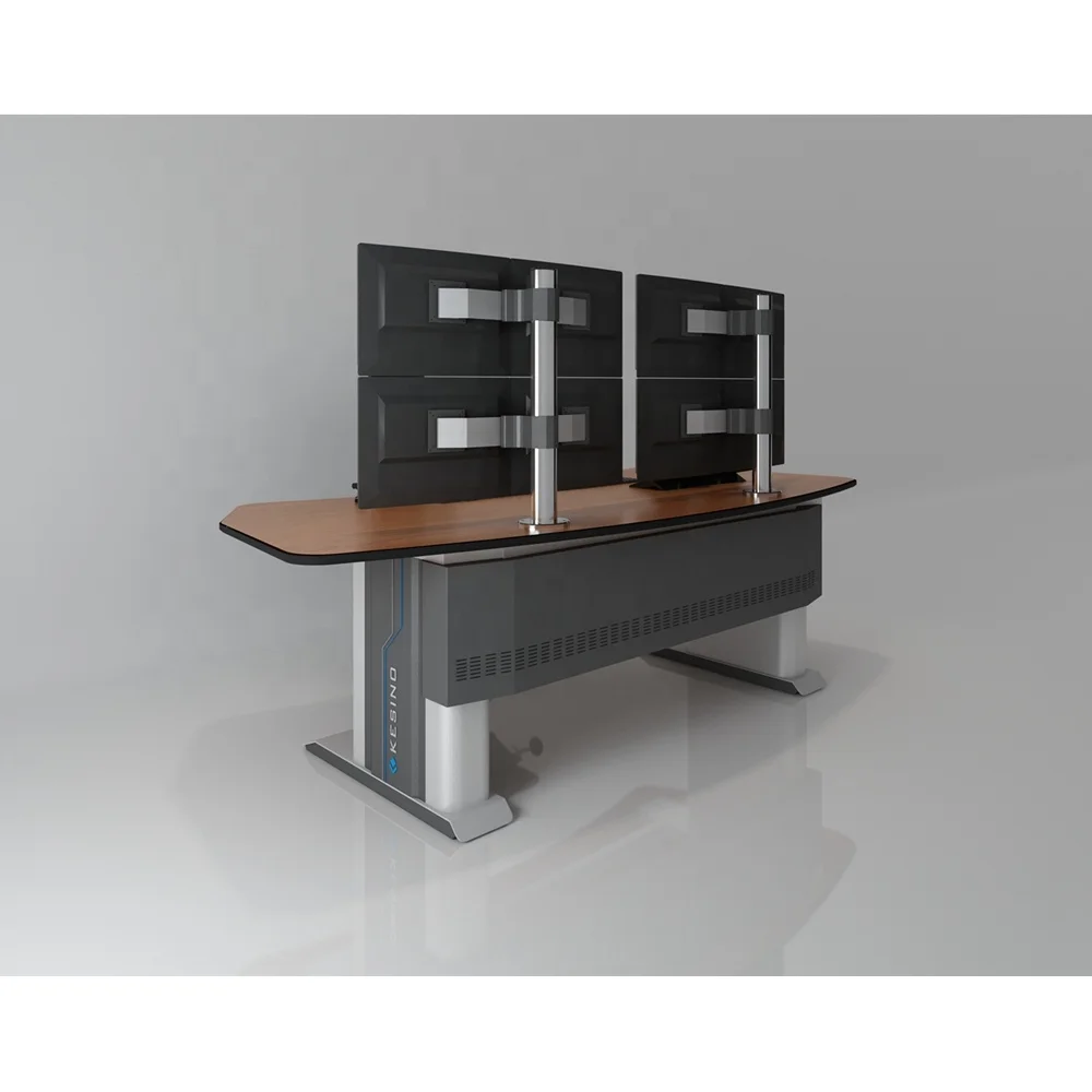 High-End Network Operation Security Command Center Monitoring Console Desk Furniture For Office Use Employee Workstations