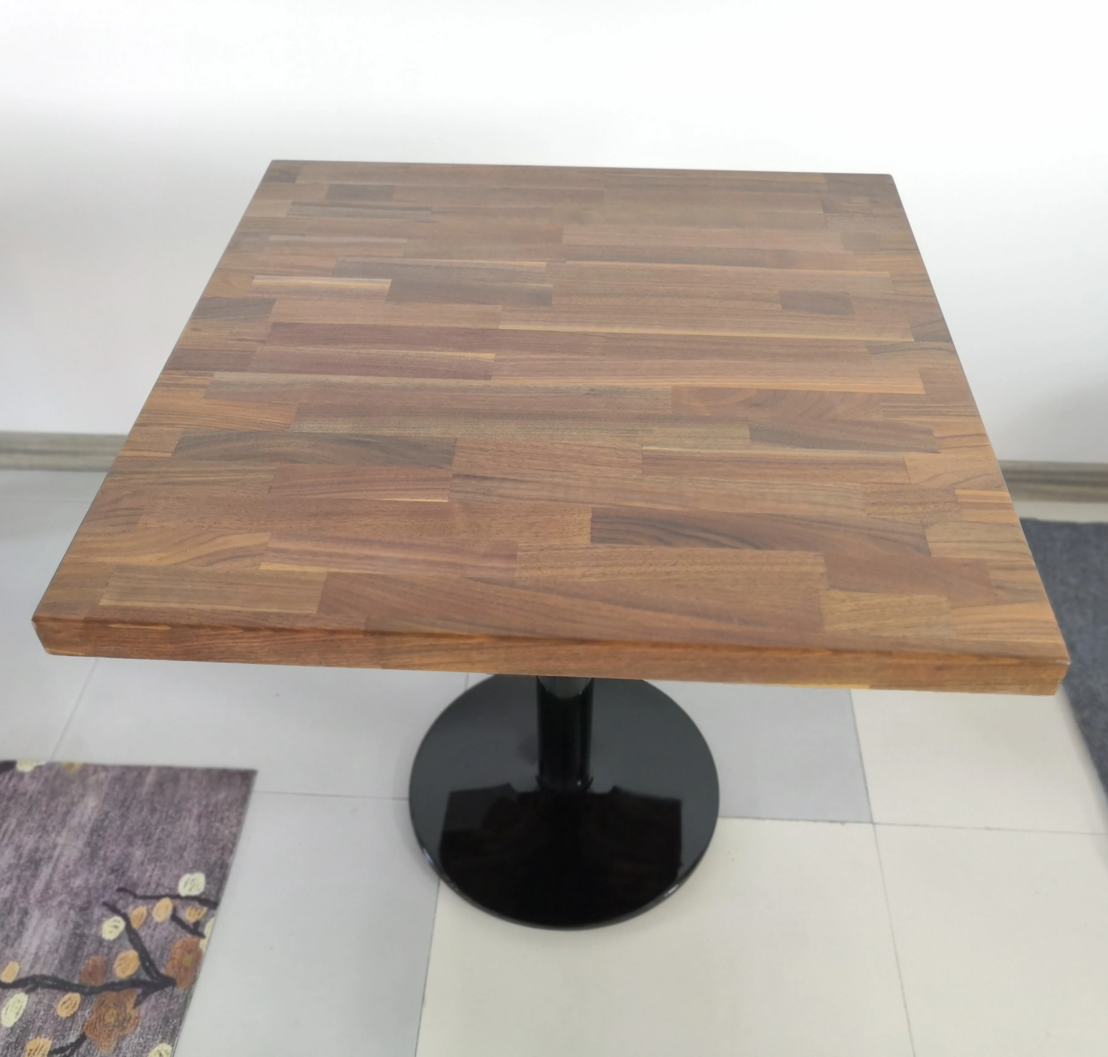 hot selling modern industrial design concise new small square solid wood table top