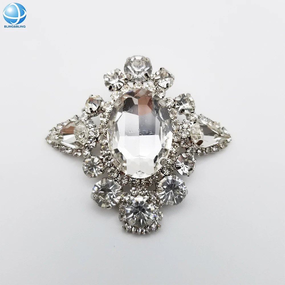 Customized Colorful Rhinestone Crystal Shoe Brooch Metal Shoe Buckle For Women High Heels Sandals Bags Upper Decor Accessories