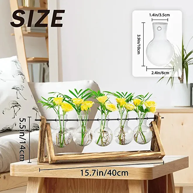 New Arrival Desktop Propagation Stations Planter Glass Vase for Tabletop Hydroponics Plants Dining Table Centerpiece Decoration