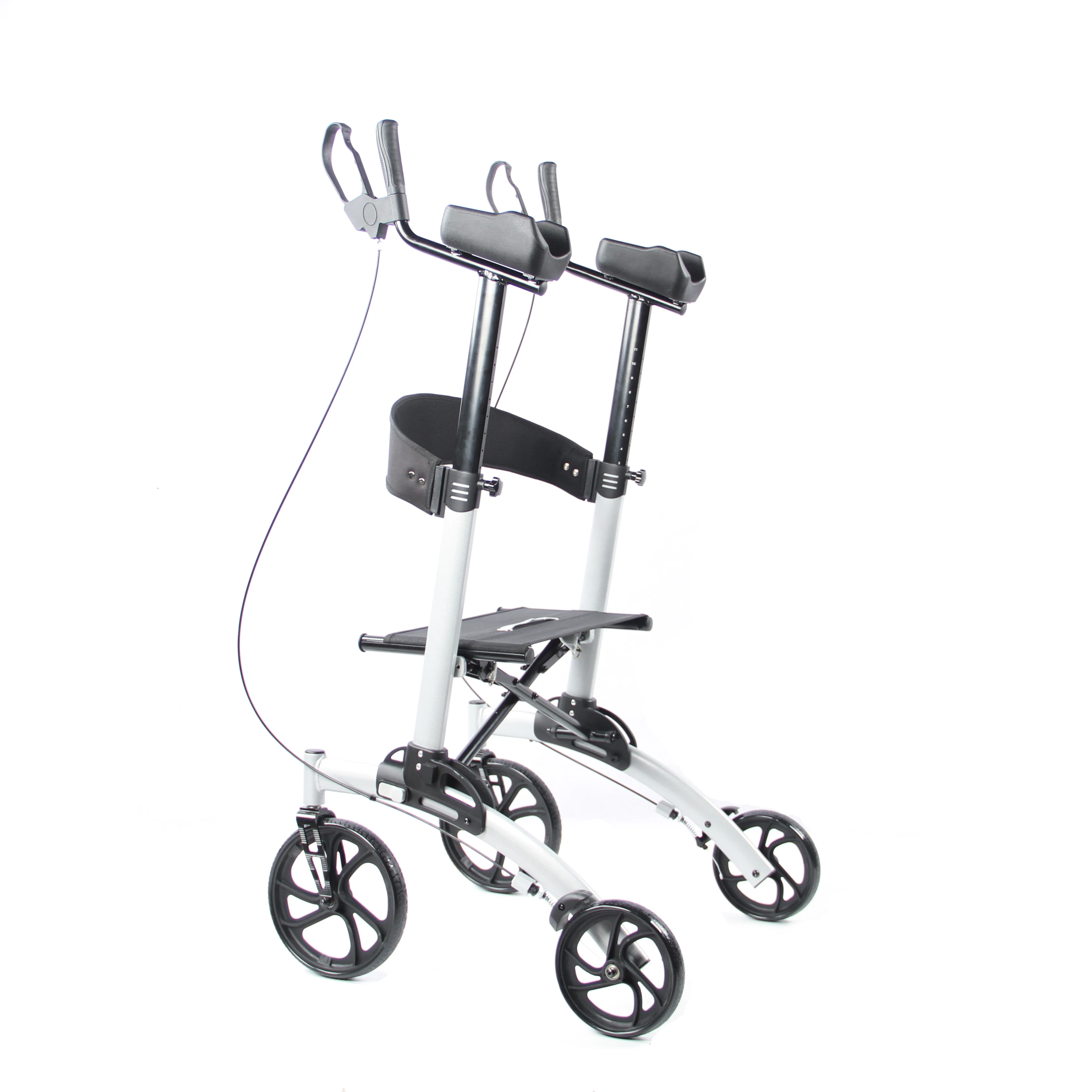 Upright Rollator Walker With Padded Arm and Backrest and Seat For Seniors