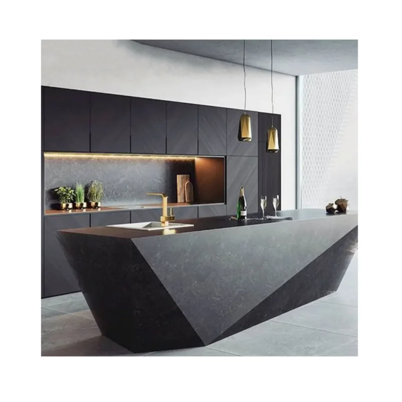 2024 Black Modern kitchen design Full Set Home Kitchen Designs Cabinets For Kitchen Modern Made in China
