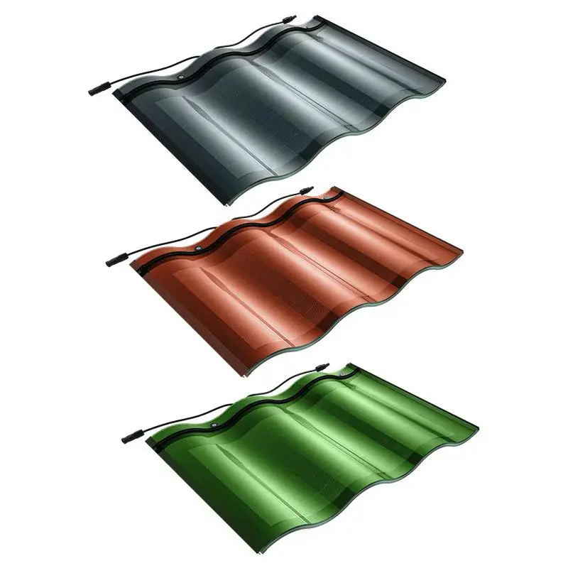 SSS solar Red Black roof tiles 25w 30w 32w  solar tile new design solar roof tile for home solar energy system