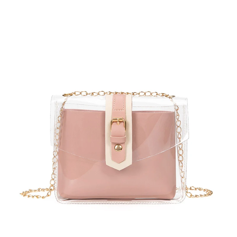 
Casual Transparent PVC Jelly Shoulder bags for Women Travel Handbags Crossbody Mobile Phone Change Purse 