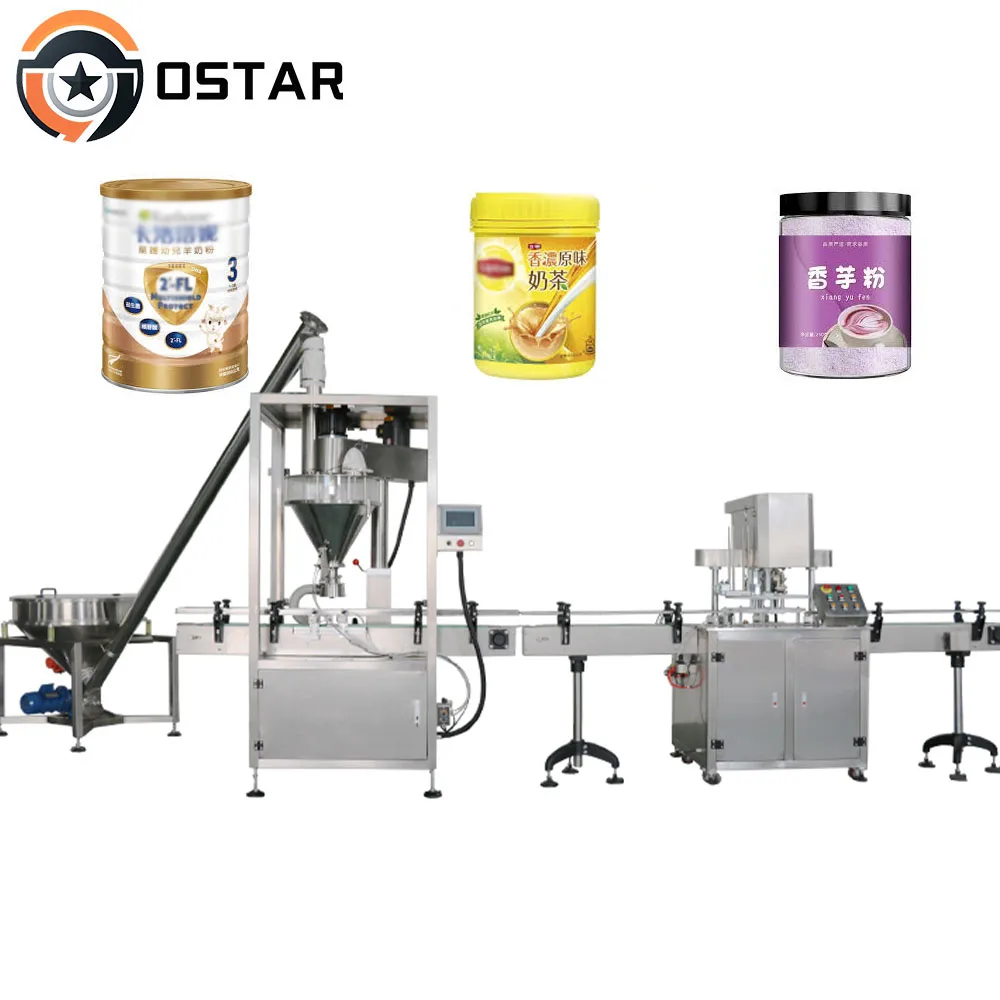1-500g Baby Milk Powder Goat Milk Powder Jar Filling Capping Sealing Production Line Milk Tea Powder Filling Machine