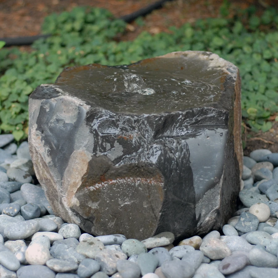 Popular in Canada Natural Boulder Basalt Stone Feature Fountain for Garden Outdoor Yard Decor