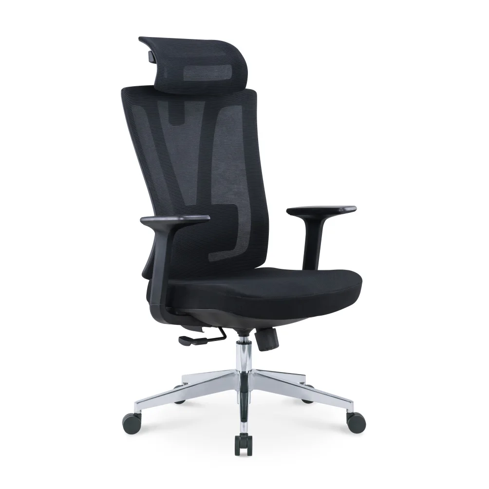 Aluminium base modern fabric ruedas para sillas de oficina mesh swivel black high back headrest office chair