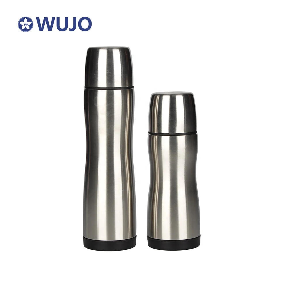 New Design Curve Shaped 500ml Office Vacuum Cup Stainless Steel Thermos Water Bottle For Gift Promotion