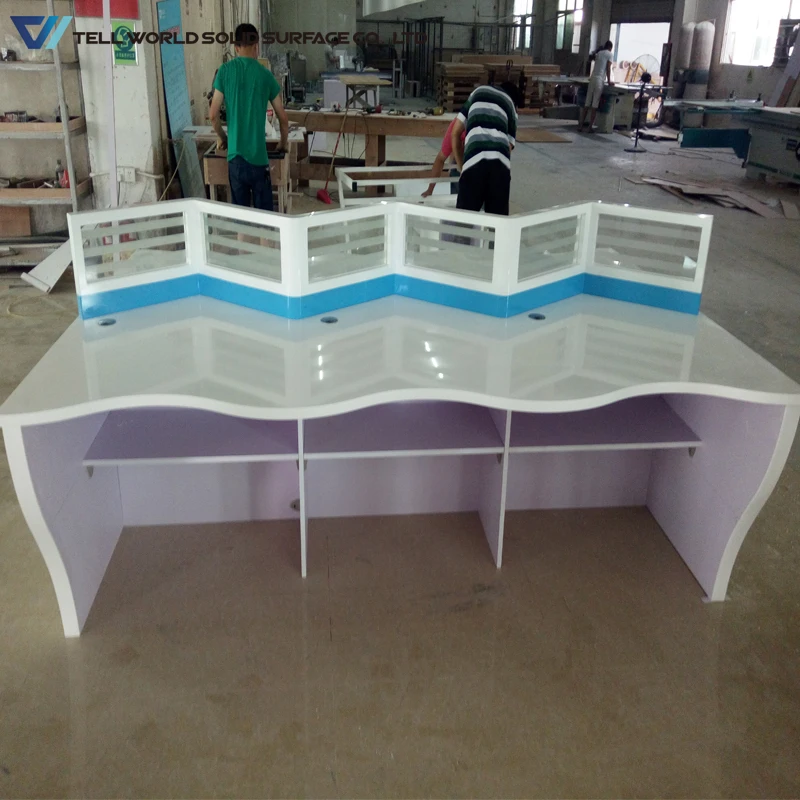 
Modern Design Solid Surface Cheap Computer Worktops For Commercial Office Table For Sales 