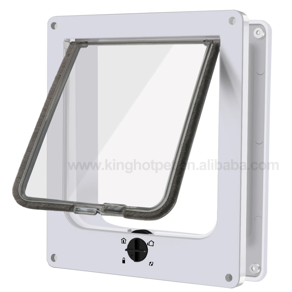Upgraded 2020 Best Selling ABS Pet Cat Door Pet Flap Interior 4 Ways Locking Magnetic Home Dog Cat Door