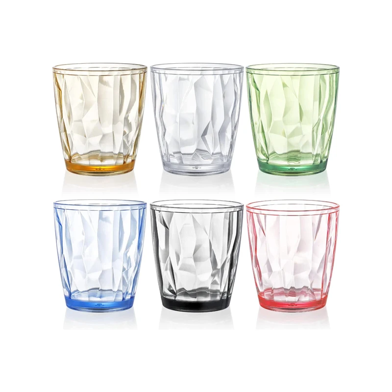 Wholesale Colored Unbreakable Premium Drink Glasses Acrylic PC Plastic Tumbler Glass Drinking Cups
