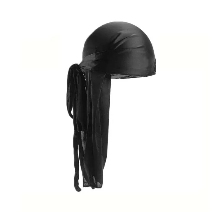Атласные банданы на заказ du rag 100% натуральный шелк Durag с длинным хвостом