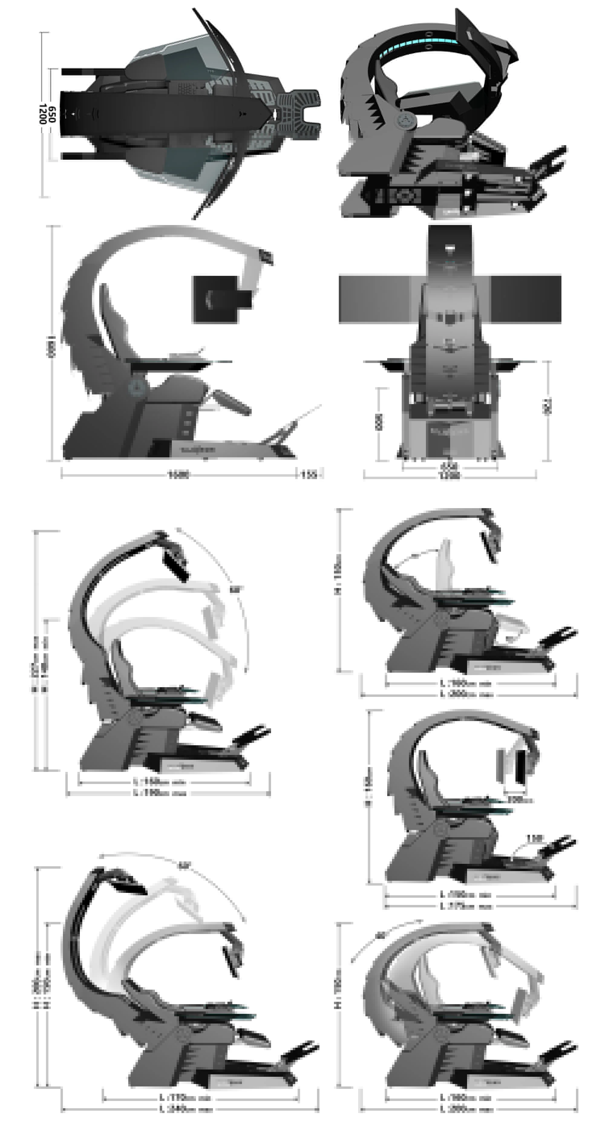 Low Cost 1 -3 Monitors Unicon Zero Gravity Recline Adjustable High End High Tech Best Gaming Cockpit