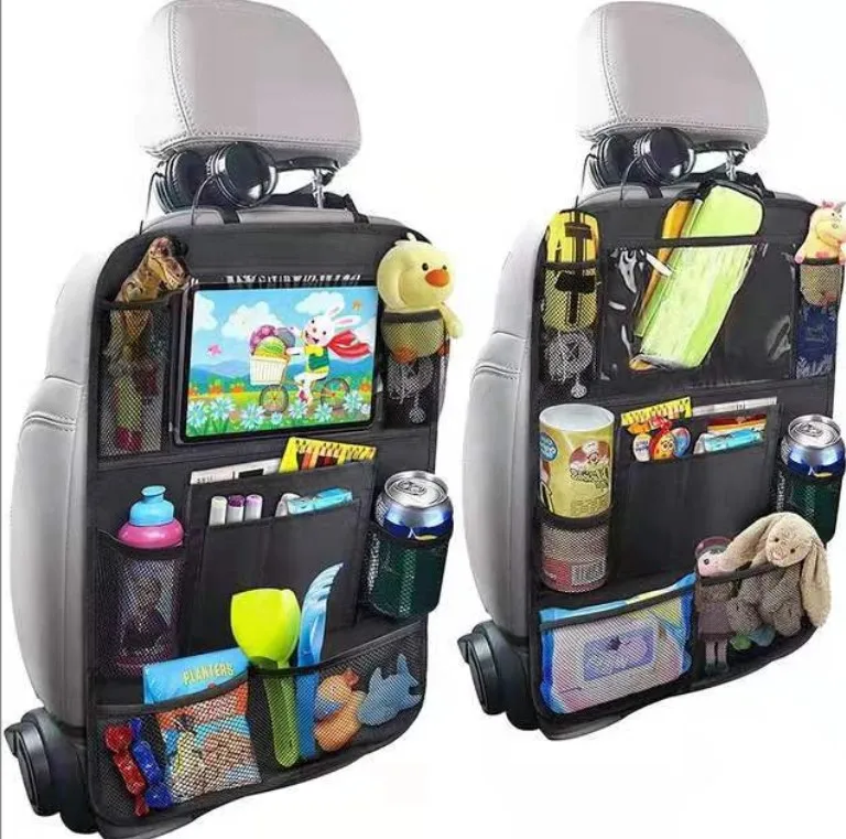 2022 new Car Seat Back Protectors Car Backseat Organizer car organizers with Touch Screen Tablet Holder