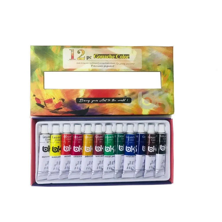 Wehappiness 12 color 12ml Gouache color aluminum tube set