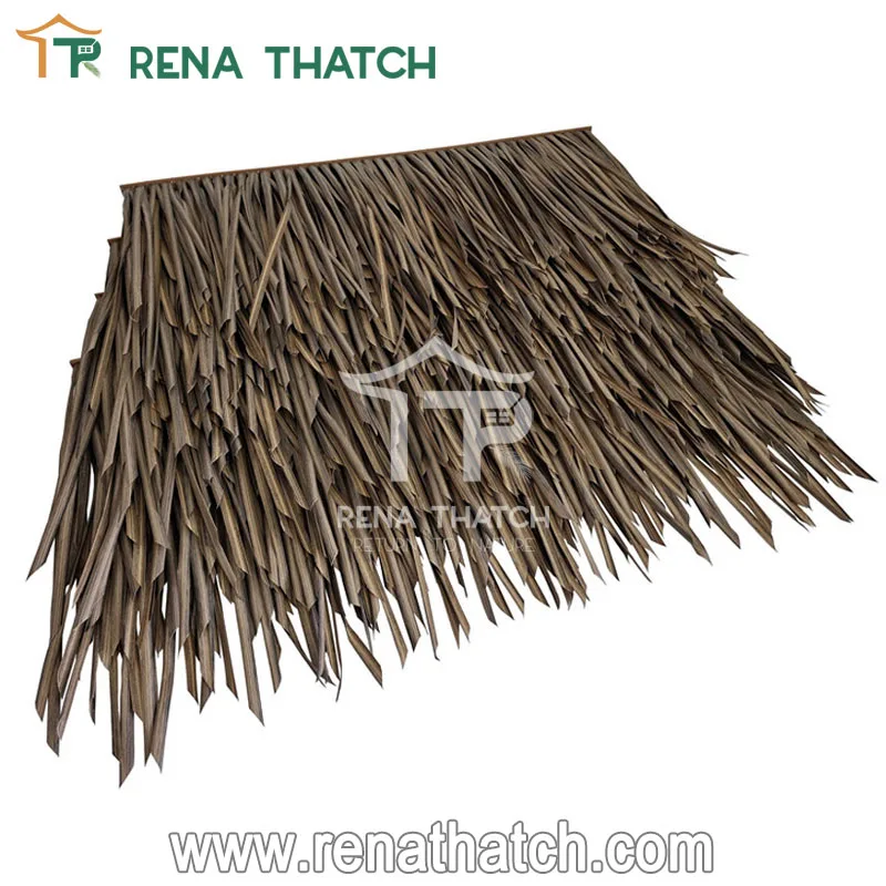 Plastic artificial roof Nylon Polyamide synthetic thatch roof panels with fire resistant UV protection