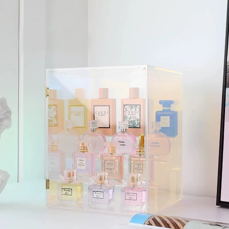 Luxury Colorful perfumes stand display acrylic perfume rack perfume display cabinet