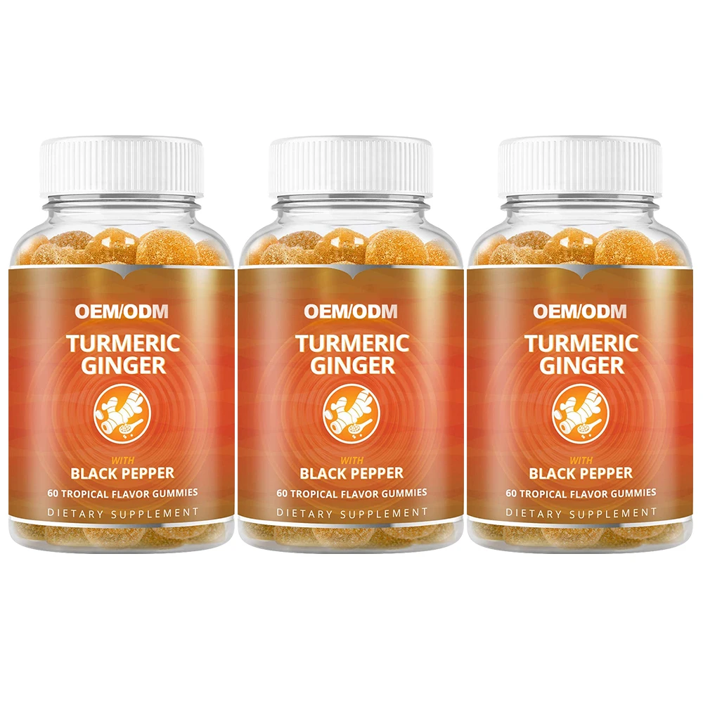 Private Label /OEM Orange Vegan Turmeric Curcumin Extract Collagen Vegan Gummies