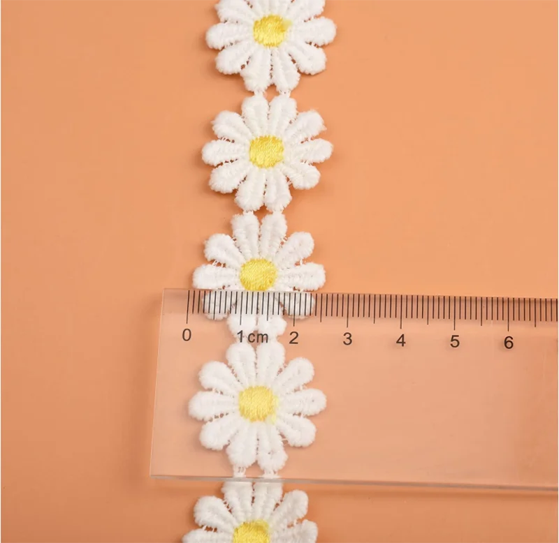 Sewing DIY Crafts Decorations Fabric Daisy Flower Lace Embroidered Trim Ribbons