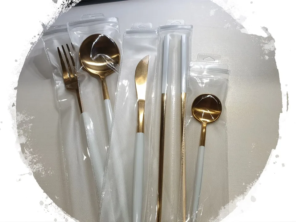 
Luxury Gold Plated Cutlery Set Stainless Steel Cutlery Sanding Polish Gold Flatware Set 