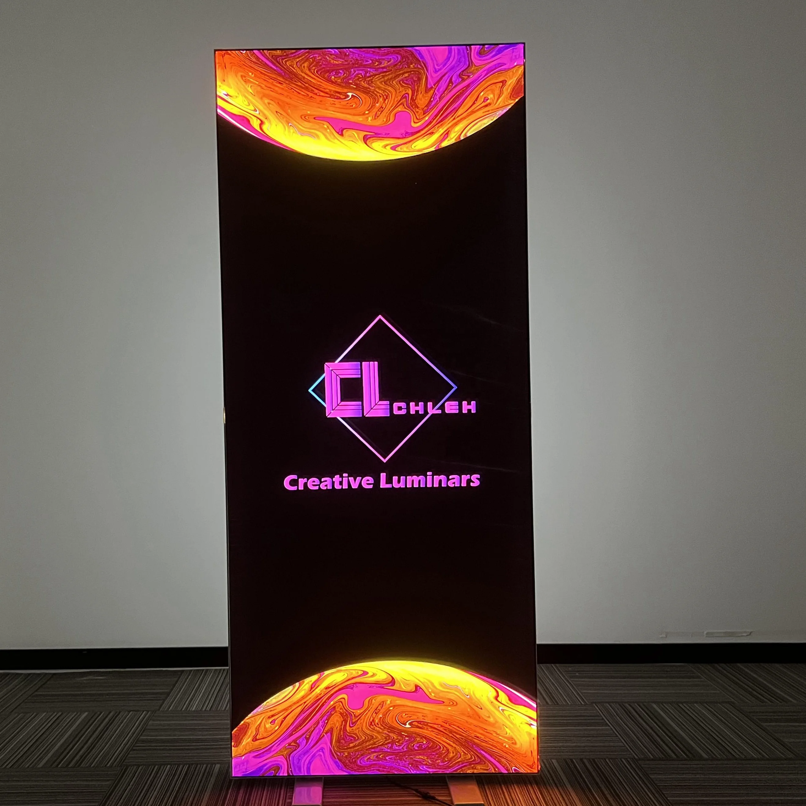 Easy Install SEG Aluminum Frame Foldable Fabric Printed Illuminated Frameless LED Light Box Free Stand Display