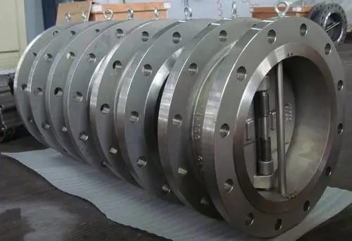 SS WCB DN1000 PN40 double-leaf flanged dual plate check valve