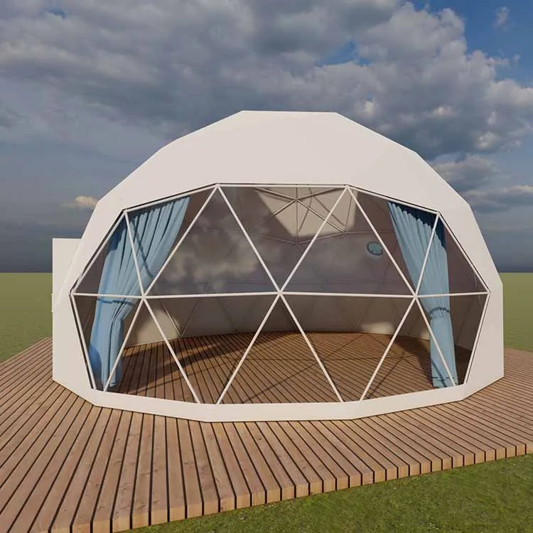 Big Heated Eco Hotel  Prefab Transparent geodesic Dome tent  For Trade Show Event Ceremony