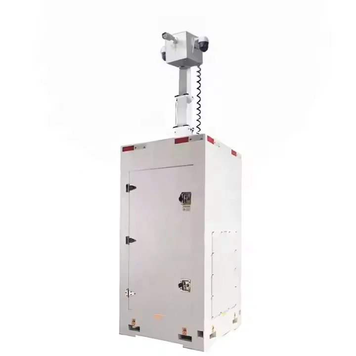 Cuboid Mobile CCTV Tower Security Camera Tower for Construction Site Monitoring