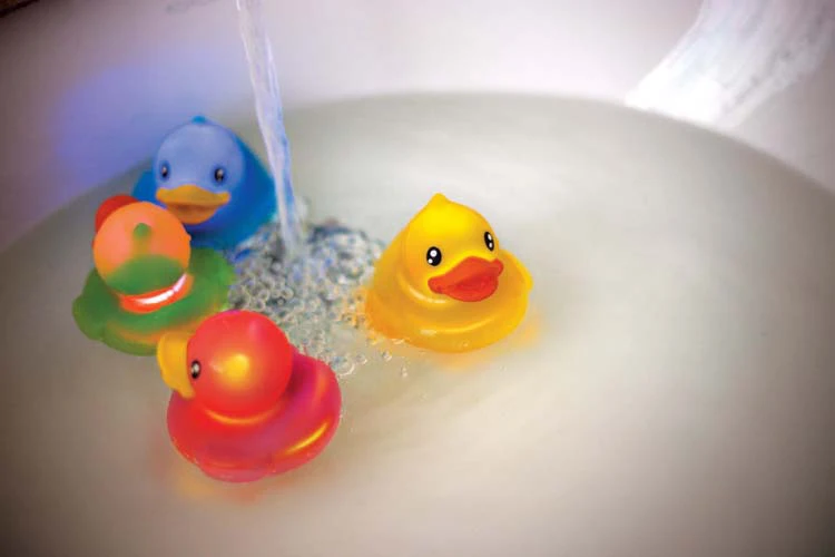 Детская игрушка для ванны, мини-утка, животное, светодиодный светильник для украшения