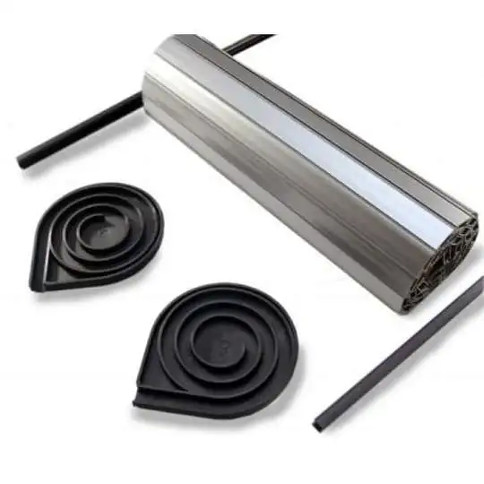 
Furniture Kitchen Cabinet Plastic Roller Shutter Slats PVC ABS Tambour Door Silver For Shower Room 