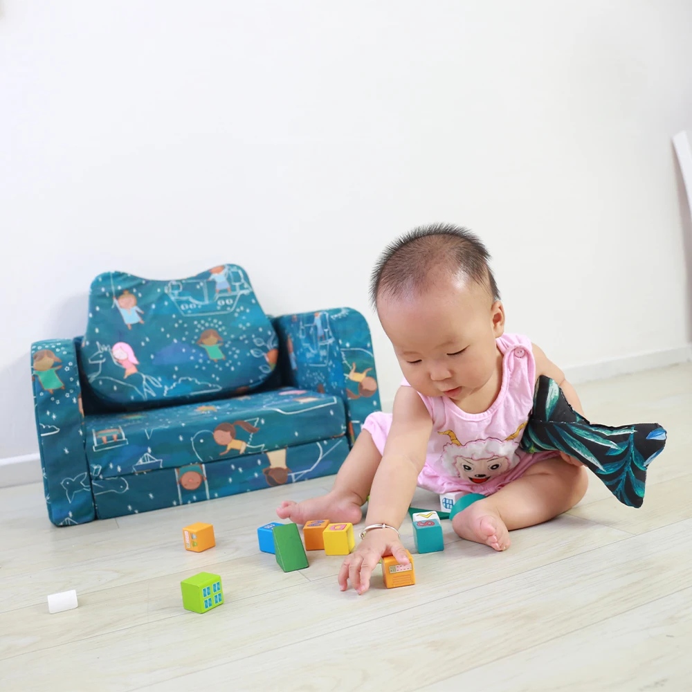 SAIEN Comfortable Kids Cartoon Sofa Mini Baby Chair DIY Modular Sectional Play Couch