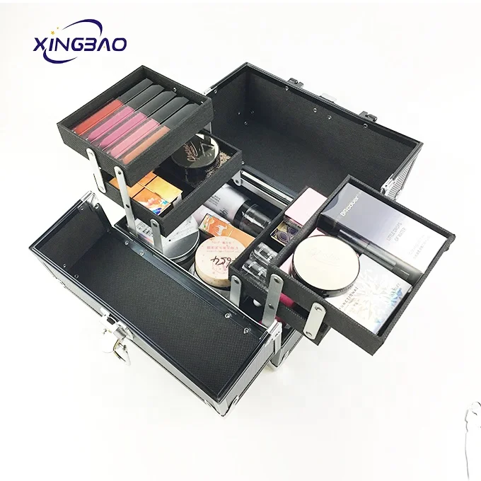 Aluminum Makeup Tool  Vanity Multifunction  Maleta De Maquillaje Profesional  ABS Cosmetic Case