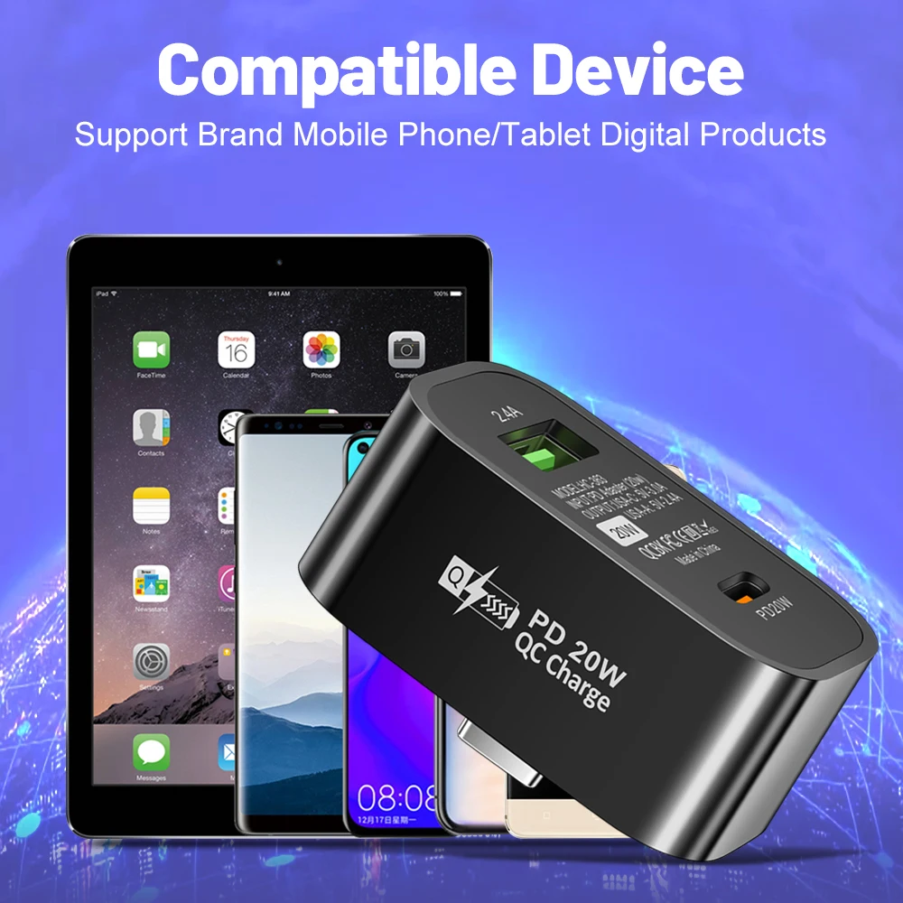 Новое поступление PD 20 Вт адаптер для быстрой зарядки USB C концентратор удлинитель type pd и зарядное