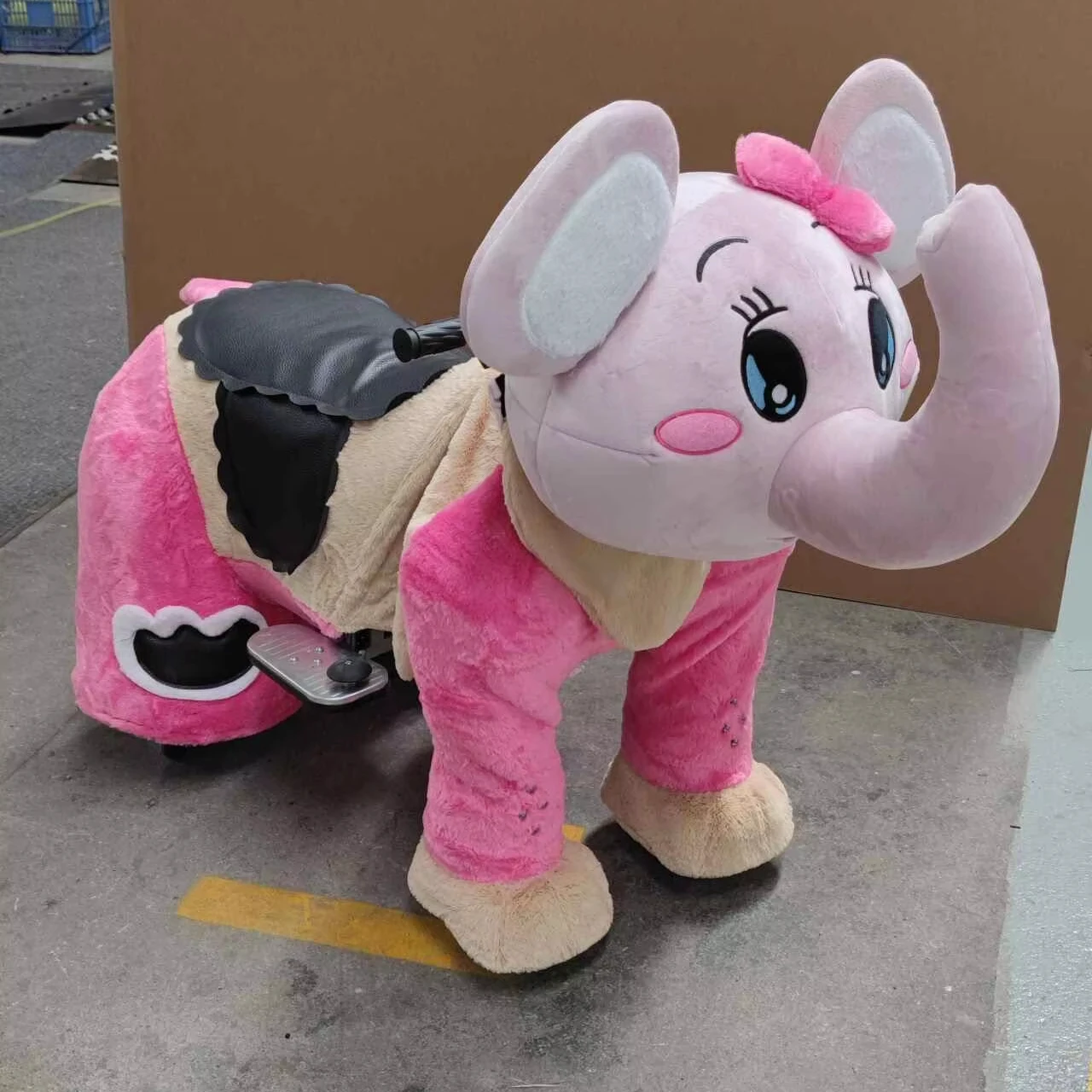 Happy Island 2024 Electric Battery Operated Ride on Toy for Kids Unisex Large Stuffed Animals on Wheels New Plush Ride for Kids