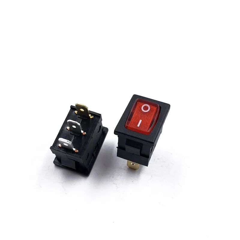 JEC JS-606AL-Q-RB-3H 3 pin МИКРО Круглый 250 в красную кнопку кулисный переключатель 6A 250v/10A 125V