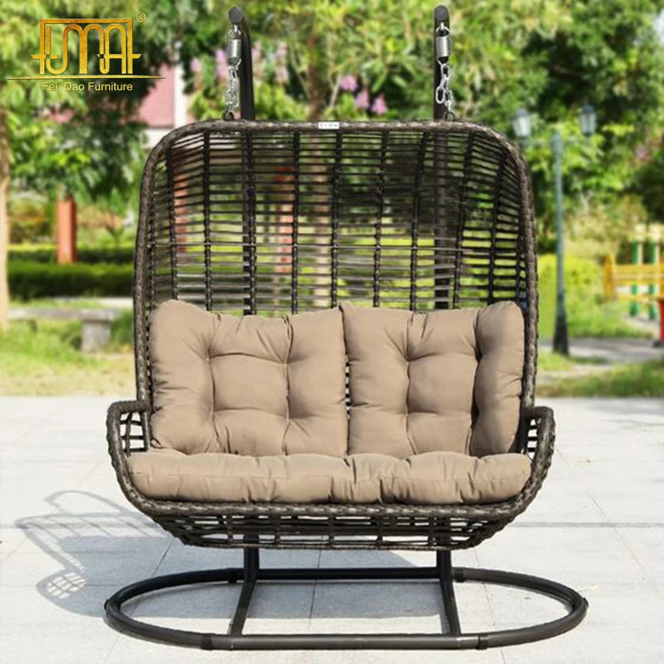 Garden Wicker Outdoor Furniture Double Size Hammock Hanging Swing Chair