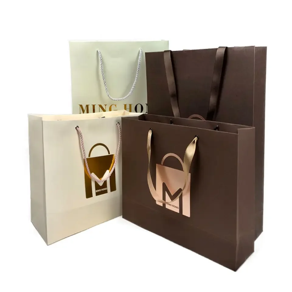 2023 Customized Luxury Shopping Paper Bag Gift Packaging Bag With Logo Print for Clothes