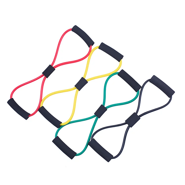 Multi-functional 8 Shape Pull Rope Resistance Band Chest Developer Muscle Fitness Expander Bands,TPE tension rope