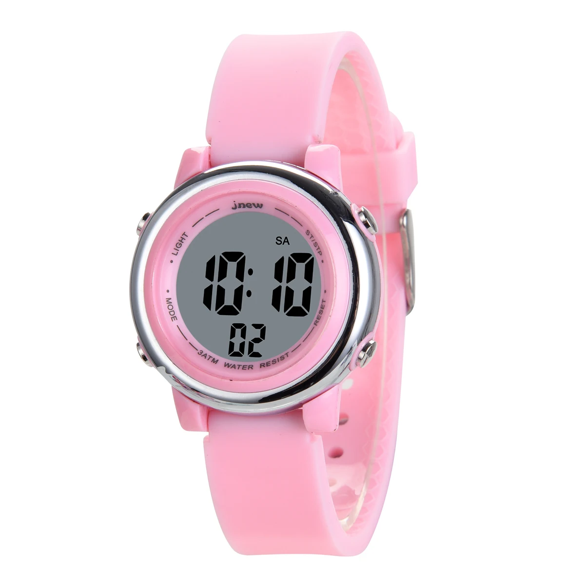 Pink Environmental Colorful Flash 3ATM Waterproof Time Digital Wrist Watch For Kid