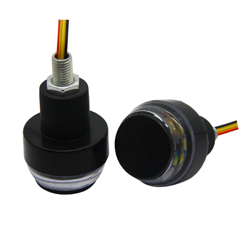 Пара 12VDC мотоцикл светодиодный фонарь на Руль конец свет двойной 2 вида цветов LED moto индикатор вилка сцепления Поворотная сигнальная лампа авто Боковой габаритный фонарь