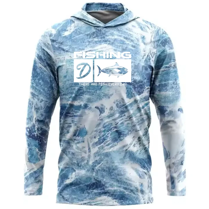 Long sleeves shirts design Fishing Hoodie Wear UPF50+Quick Dry Breathable Fishing Shirts Custom Design Fishing Shirts