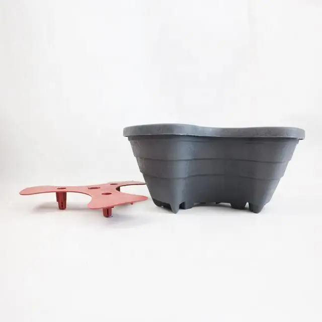 POTS 3 Tier plastic stack vertical Jardin Self Watering Garden Pot Set Tower Grow Outdoor Tower Planting Flower Standing Planter