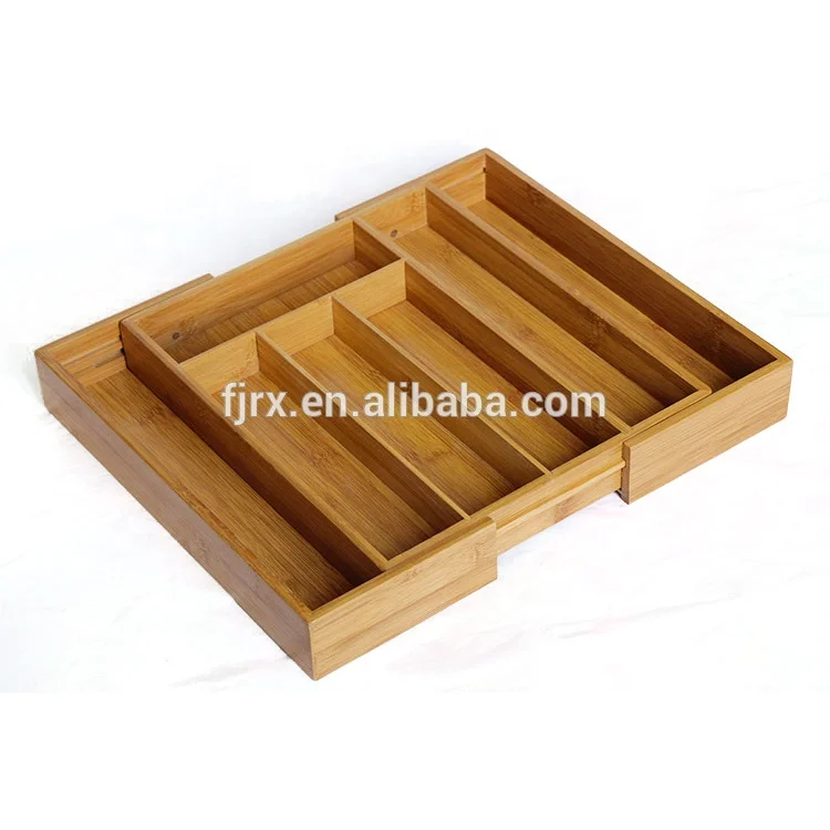 Bamboo Expandable Compartments Drawer Organizer Premium Utensil Expandable Cutlery Tray