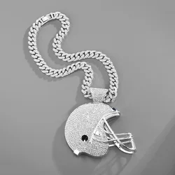 Three-dimensional full diamond exaggerated hip-hop big pendant, hockey cap pendant, hipster street pendant